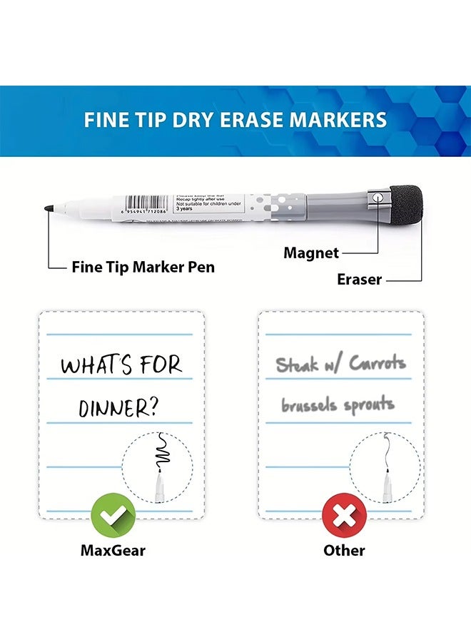 Generic 3pcs Fridge Sticker Message Board Set Magnetic Monthly Weekly Planner Calendar Table Dry Erase Whiteboard Blackboard Schedules With Pen Dry Erase Pen*6 Whiteboard Eraser/16.54 X11.81inch - Image 5
