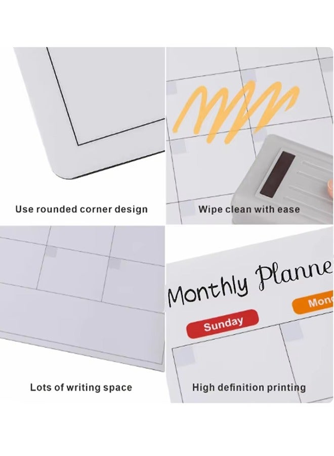 Generic 3pcs Fridge Sticker Message Board Set Magnetic Monthly Weekly Planner Calendar Table Dry Erase Whiteboard Blackboard Schedules With Pen Dry Erase Pen*6 Whiteboard Eraser/16.54 X11.81inch - Image 3