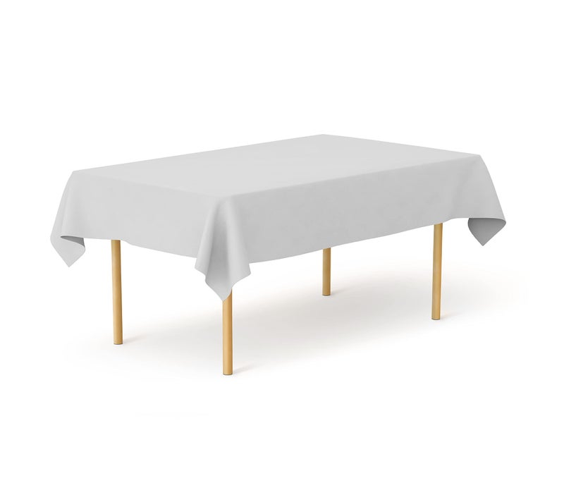 Pomp Silver 60 X 126 Premium Polyester Tablecloth Wrinkle + Dound Stain Care Acced Table Table 6ft