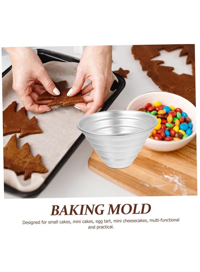 KASTWAVE 5pcs Cake Mold Set - Dariole Moulds, Muffin and Cupcake Baking Molds, Mini Chiffon Cake Pans, Aluminum Alloy Bakeware for Bread, Unique Bakeware Design - Image 2