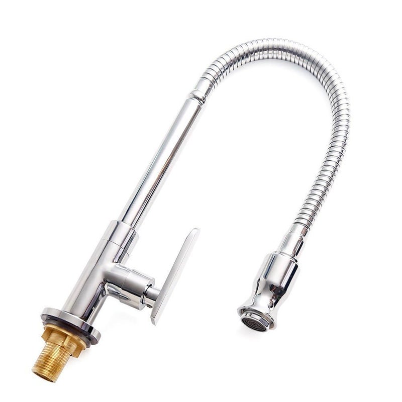 Inchant Single Lever Flexible Pull Out Kitchen Water Tap Sink Faucet Single-Tube Cold Water Basin Taps Vanity Vessel Faucets Deck Mount Chrome Finish - Image 1