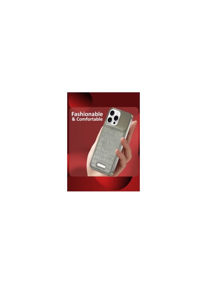 CATANES iPhone 16 Pro Max Case Leather Metal Design, Slim Lightweight Minimalist Cover  - Image 2