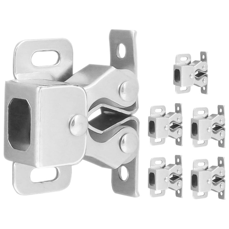 6 Piece Cabinet Door Ball Catch Spring Latch Nickel Finish Vintage Hardware - Image 2