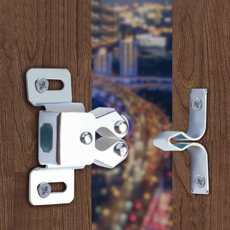 6 Piece Cabinet Door Ball Catch Spring Latch Nickel Finish Vintage Hardware - Image 5