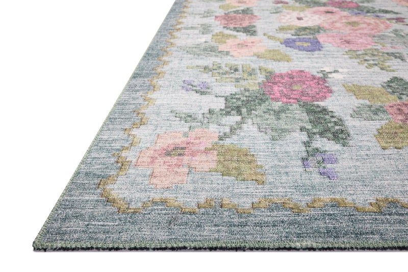 Loloi Rifle Paper Co. Rosa Collection RSA-02 Sky 5'-0" x 7'-6" Area Rug - Image 3