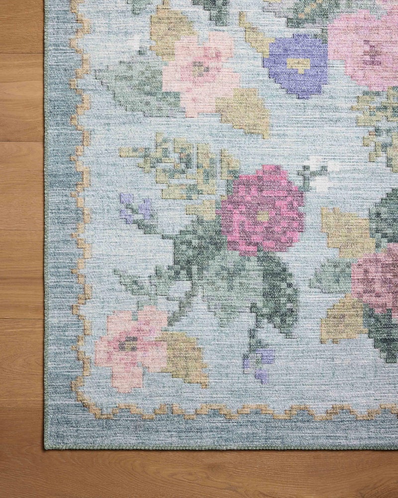 Loloi Rifle Paper Co. Rosa Collection RSA-02 Sky 5'-0" x 7'-6" Area Rug - Image 4