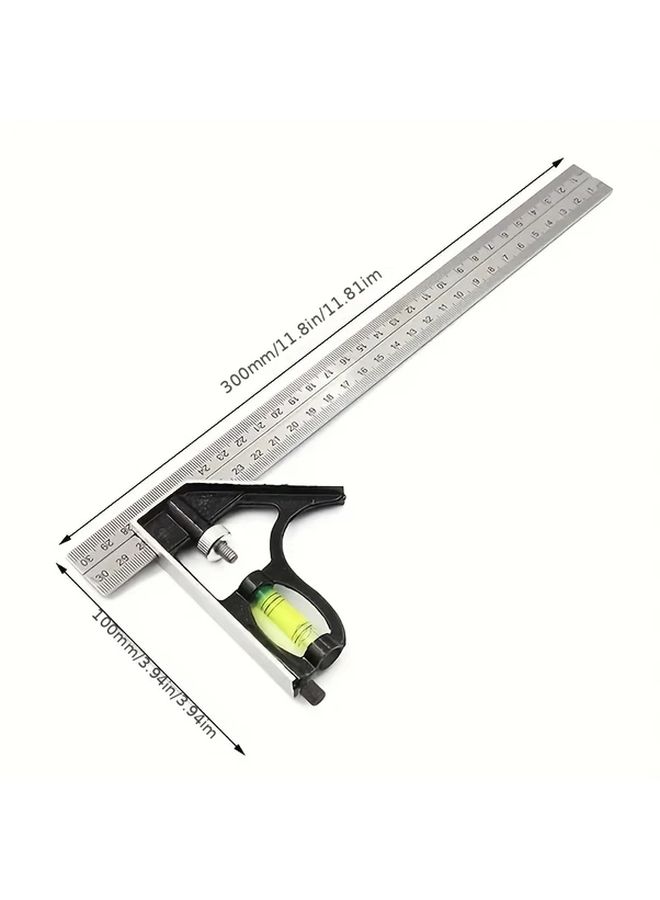 Black 3 In 1 Multifunctional Woodworking Tools Adjustable Combination Square Digital Angle Gauge Ruler Wear Resistant High Precision - Image 2