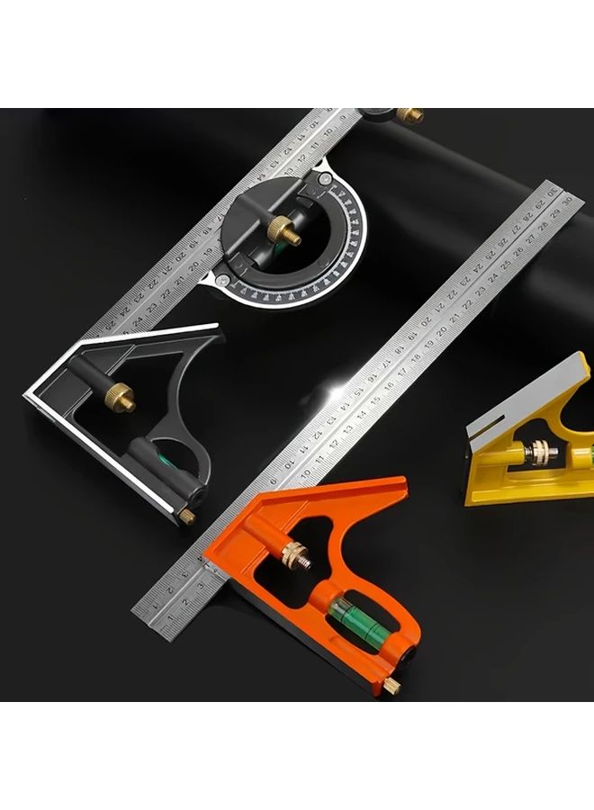 Black 3 In 1 Multifunctional Woodworking Tools Adjustable Combination Square Digital Angle Gauge Ruler Wear Resistant High Precision - Image 1