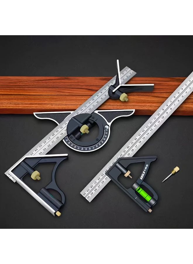 Black 3 In 1 Multifunctional Woodworking Tools Adjustable Combination Square Digital Angle Gauge Ruler Wear Resistant High Precision - Image 3