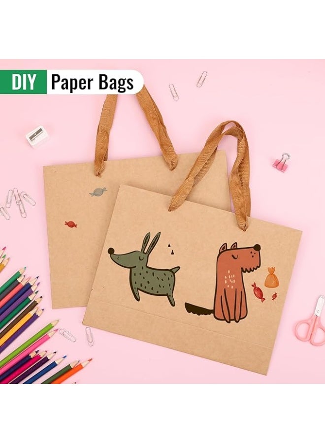 15pcs Brown Gift Bags, Eco-friendly Paper Bags, Medium Gift Bags with Handles, 10.6""x 3.1""x 8.3"" Heavy Duty Wrap Bags for Shopping, Small Business, Bridal Party, Wedding and Holiday - Image 3