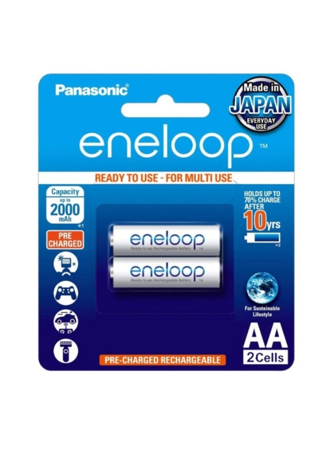 Panasonic Panasonic Eneloop 2-Cells 2000mAh AA Rechargeable Batteries  - Image 1
