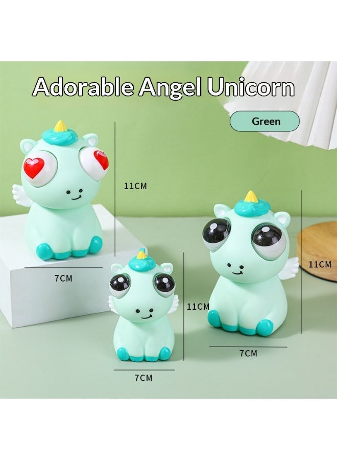 Day Wins 3-Pack Pop-Eyed Angel Unicorn Pony Squeezable Stress Relief Toys for Kids and Adults, Fun and Anxiety-Relieving Gadgets (3 Sizes) - Image 1