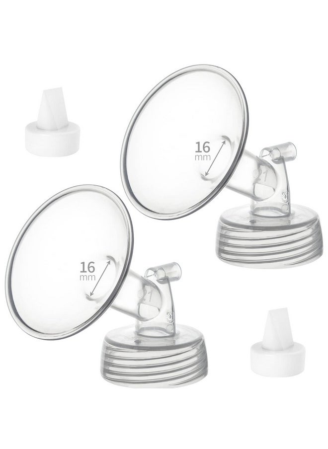Belmikal - 16Mm Flange&Duckbill Valve Compatible With Spectra S2 S1 9 Plus Ameda Mya Motif Luna Breastpumps Replacement Spectra Pump Parts Spectra Flange. Compatible With Spectra Parts/Accessories - Image 1