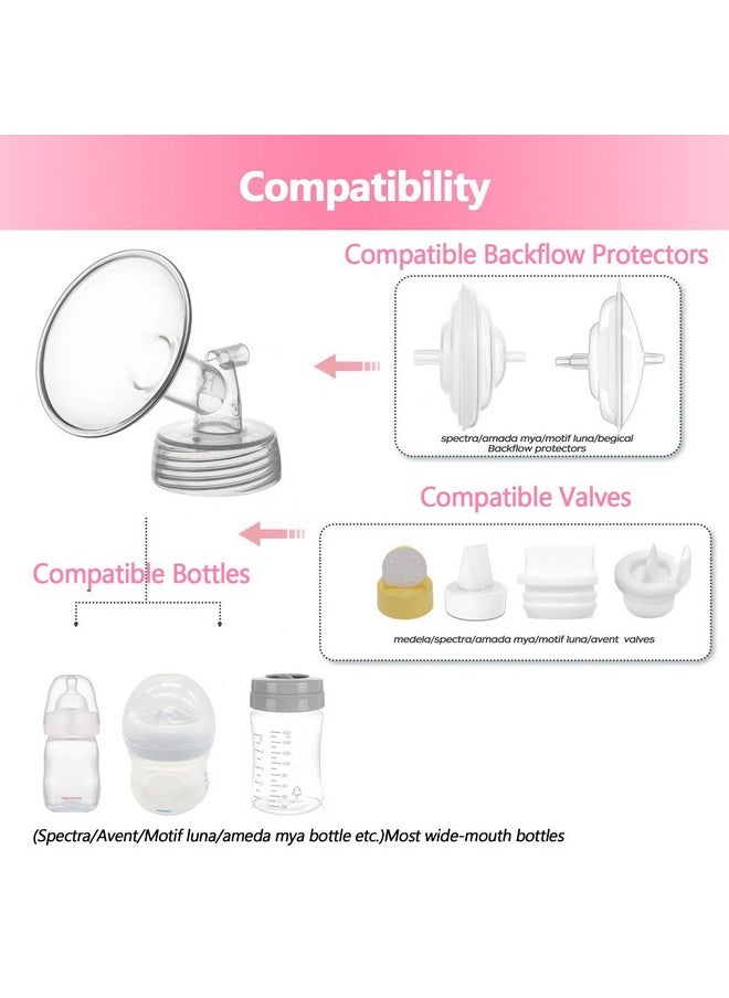 Belmikal - 16Mm Flange&Duckbill Valve Compatible With Spectra S2 S1 9 Plus Ameda Mya Motif Luna Breastpumps Replacement Spectra Pump Parts Spectra Flange. Compatible With Spectra Parts/Accessories - Image 1