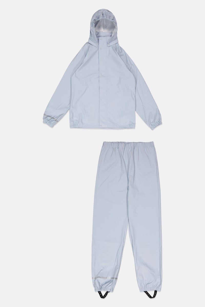 NAME IT Kids Boy 2 Pcs Top And Bottom Rain Suit Set, Sky Blue - Image 1