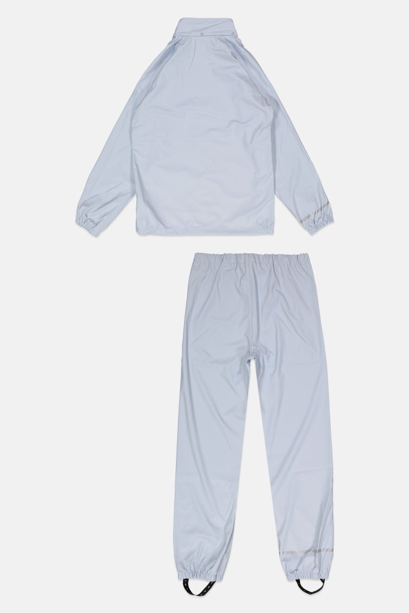 NAME IT Kids Boy 2 Pcs Top And Bottom Rain Suit Set, Sky Blue - Image 2