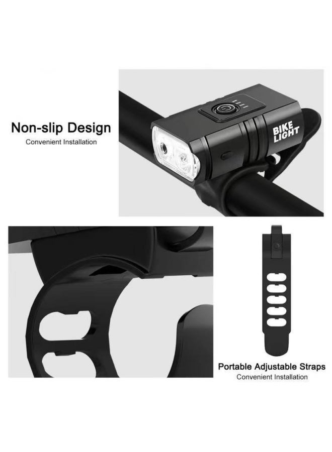 كيلا مصباح دراجة، مجموعة مصابيح دراجة قابلة لإعادة الشحن، مصابيح دراجة مقاومة للماء بدرجة IPX5 فائقة الجودة لركوب الدراجات ليلاً/أمان ركوب الدراجات، سهلة التركيب للرجال والنساء لركوب الدراجات على الطرق الجبلية (أسود), اغراض سيكل, كشاف سيكل, نور سيكل - Image 4