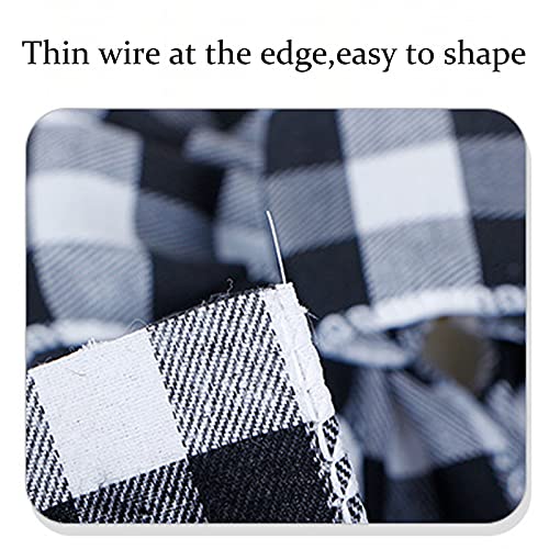 Hongsome Buffalo Plaid Burlap Bows for Wreath 2 Pack,12”x9.4”Large Rustic Farmhouse Decor Tree Topper Check Bow Decorations for Fall Wedding Holiday Party Wall Home Front Door Decorative(Black&White) - Image 3
