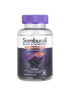 Sambucol Sambucol, Black Elderberry, Advanced Immune Gummies + Vitamin C + Zinc, 60 Gummies 