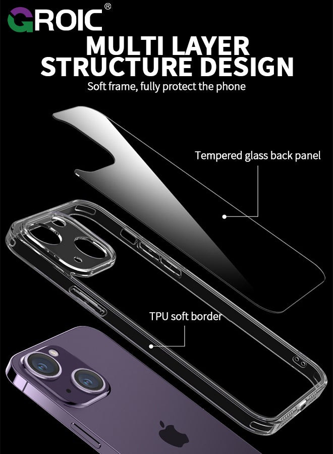 GROIC Compatible with iPhone 15 Case, Anti-Fingerprint Technology Easy to Hold Feels Velvety Soft Prevents Oily Smudges Tempering Glass Phone Cover for Women Men - Image 3