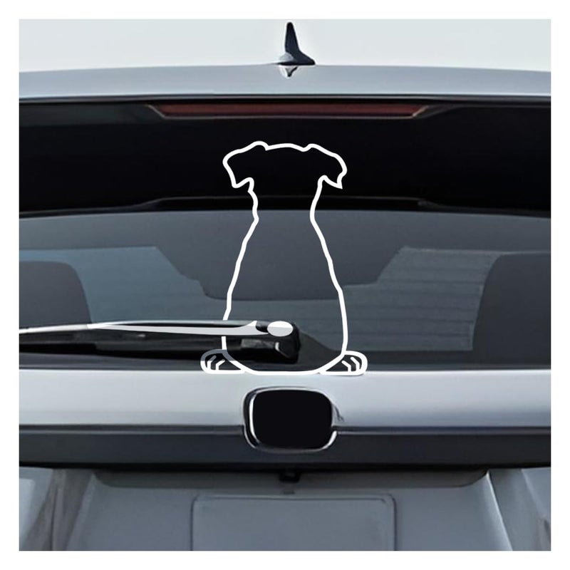 DUSCOKE Cute Dog Decal Car Rear Windshield Window Wiper Sticker, Funny Dog Moving Tail Decal Waterproof Vinyl Sticker, Lovely Animal Puppy Decoration Decals for Car Window, Laptop (Style B) - Image 1