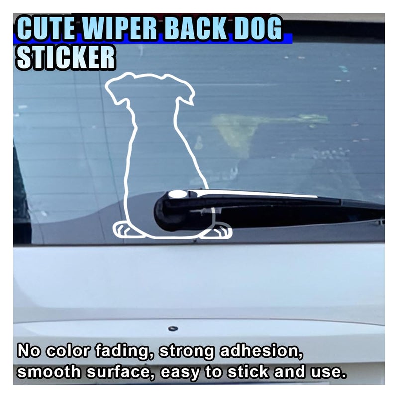 DUSCOKE Cute Dog Decal Car Rear Windshield Window Wiper Sticker, Funny Dog Moving Tail Decal Waterproof Vinyl Sticker, Lovely Animal Puppy Decoration Decals for Car Window, Laptop (Style B) - Image 3