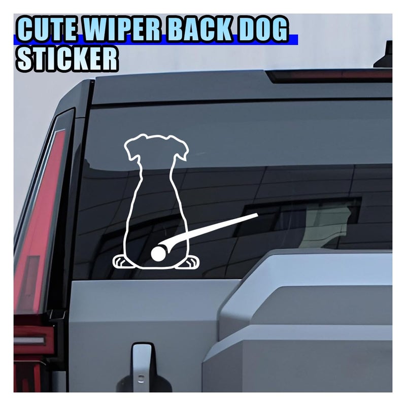 DUSCOKE Cute Dog Decal Car Rear Windshield Window Wiper Sticker, Funny Dog Moving Tail Decal Waterproof Vinyl Sticker, Lovely Animal Puppy Decoration Decals for Car Window, Laptop (Style B) - Image 4