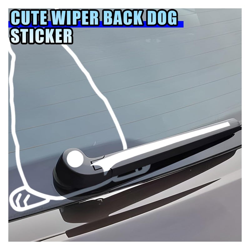 DUSCOKE Cute Dog Decal Car Rear Windshield Window Wiper Sticker, Funny Dog Moving Tail Decal Waterproof Vinyl Sticker, Lovely Animal Puppy Decoration Decals for Car Window, Laptop (Style B) - Image 5