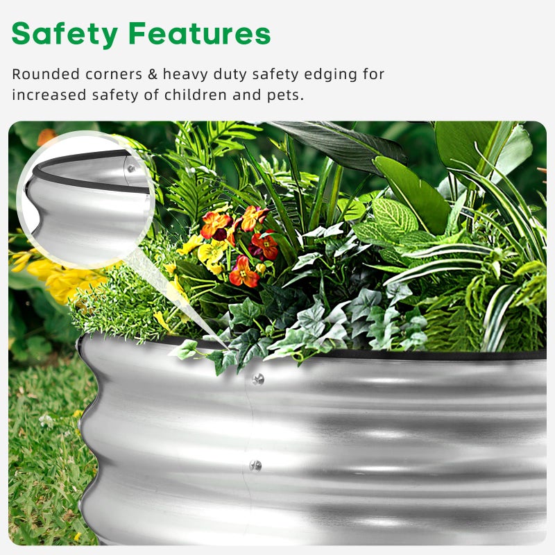 JERIA Raised Garden Bed,Galvanized Raised 2Ã—2Ã—1ft Planter Boxes Outdoor with Easy Assembly, Round Garden Bed for Vegetables, Fruits, Flowers - Image 5