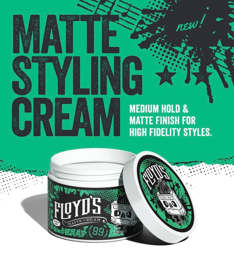 Floyd's 99 Matte Styling Cream Powered by Suavecito - Medium Hold - Matte Finish - Water Soluble - 4 oz - Image 2