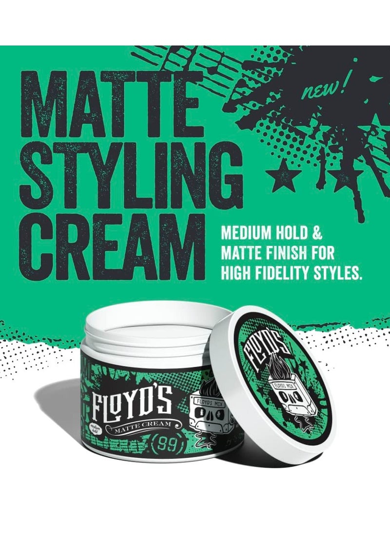 Floyd's 99 - Floyd's 99 Matte Styling Cream Powered by Suavecito - Medium Hold - Matte Finish - Water Soluble - 4 oz - Image 1