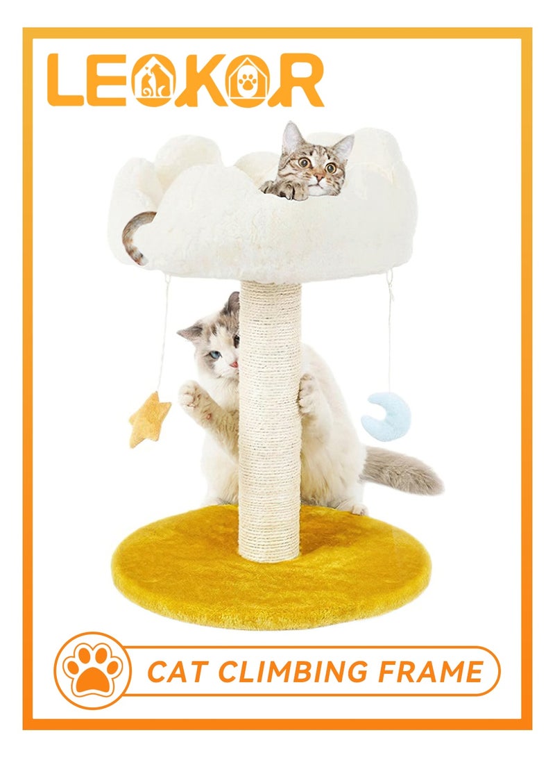 ليوكور سحابة شجرة القطة, قطة الخدش بعد مع السرير, شجرة القطة الصغيرة للقطط, قطة الخدش بعد مع سحابة على شكل ناعمة بيرش و لعب لطيف, غطاء قابل للإزالة - Image 1