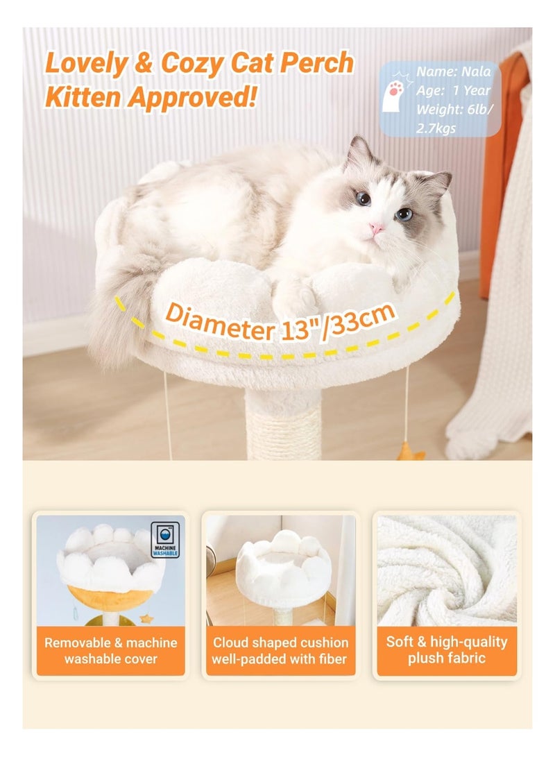 ليوكور سحابة شجرة القطة, قطة الخدش بعد مع السرير, شجرة القطة الصغيرة للقطط, قطة الخدش بعد مع سحابة على شكل ناعمة بيرش و لعب لطيف, غطاء قابل للإزالة - Image 3