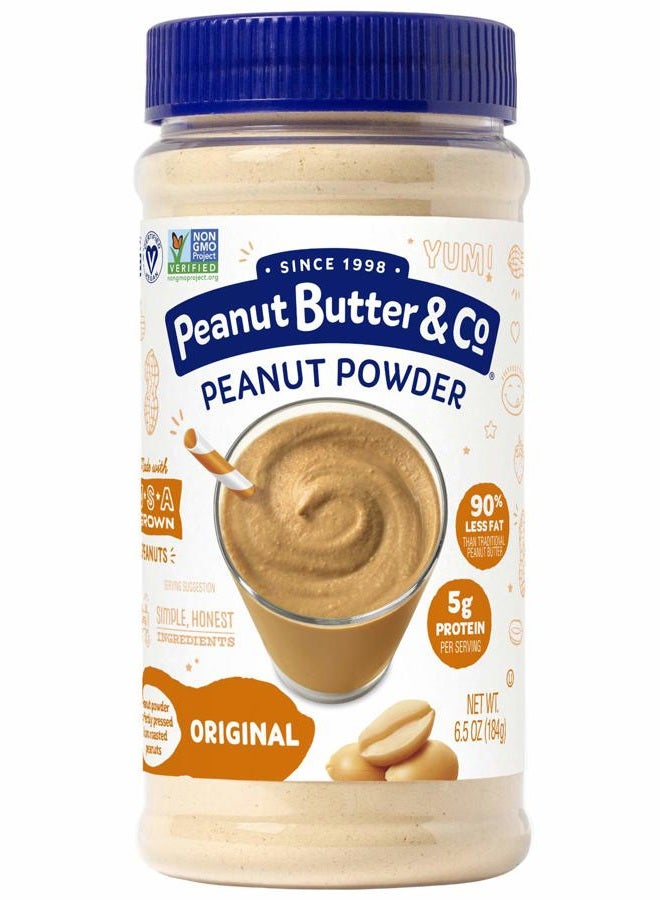 Peanut Butter & Co. Original Peanut Protein Powder, Non-GMO Project Verified, Gluten Free, Vegan, 6.5 oz Jar - Image 1