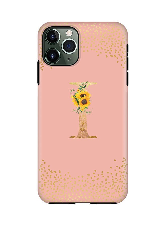 Stylizedd Monogram Tough Cover for Apple iPhone 11 Pro Case Custom Initials Letter Floral Mandala Pattern Tough Pro Dual Layer hybrid PC inner TPU protection Alphabet- I (Rose Pink) - Image 1