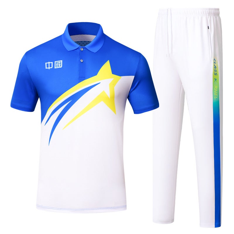 New Summer Short-Sleeved T-Shirts For Men And Women With Lapels Chinese Sportswear Aerobics Square Dance Walking Out Of The Game - Image 2