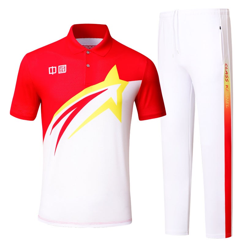 New Summer Short-Sleeved T-Shirts For Men And Women With Lapels Chinese Sportswear Aerobics Square Dance Walking Out Of The Game - Image 3