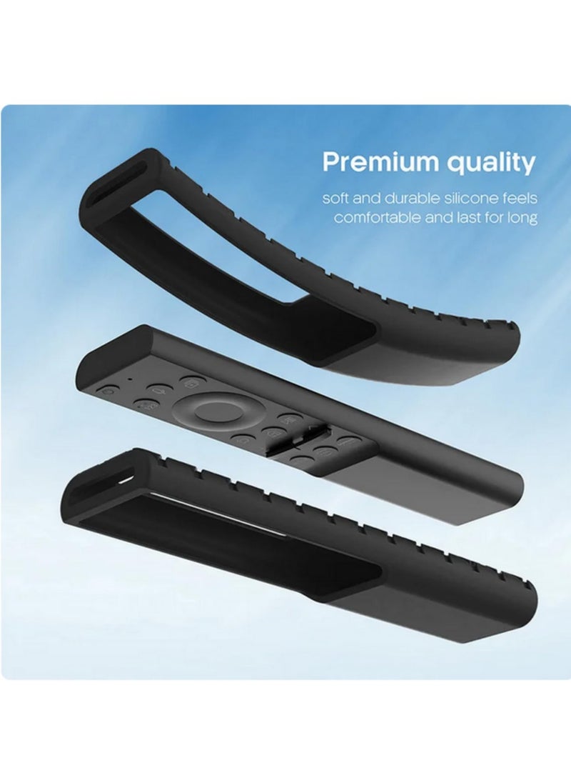 Beauenty Silicone Case for Samsung Remote BN59-01357A BN59-01363A BN59-01311B Remote Anti Slip Back Cover for 2021 2022 Solar Cell Remote Control Protective Case for Samsung Smart TV Sleeve Skin (Black)  - Image 3