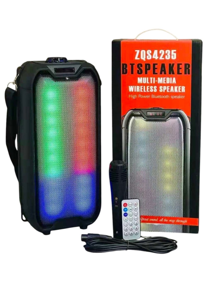 singe Portable 12Inches  Bluetooth Speaker Wireless Column Big Power Stereo Subwoofer Bass Party Speakers with Microphone Family Karaoke - Image 1