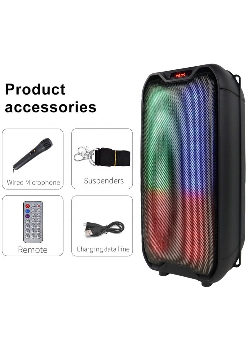 singe Portable 12Inches  Bluetooth Speaker Wireless Column Big Power Stereo Subwoofer Bass Party Speakers with Microphone Family Karaoke - Image 5