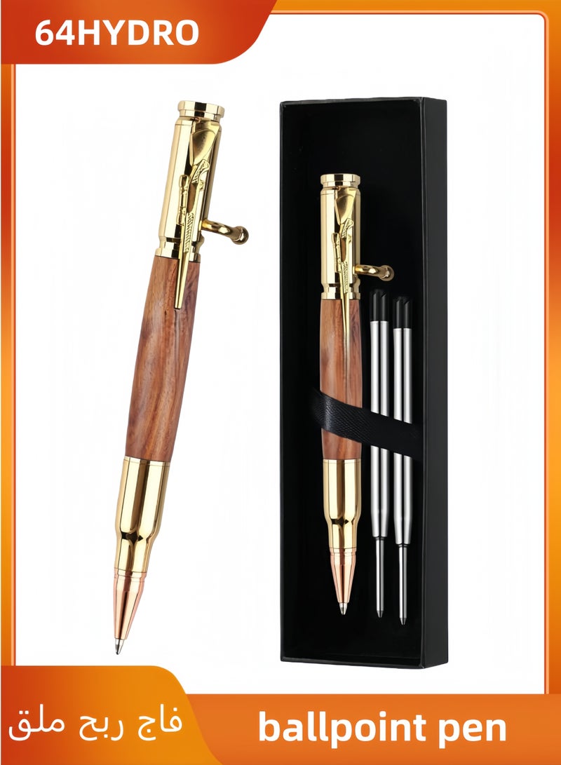 64HYDRO 3-Piece Set of Men's Business Personalized Ballpoint Pens for Collectors, Comes with Gift Box and Black Ink Refill, Christmas Thanksgiving Party Gift (Gold) - Image 1