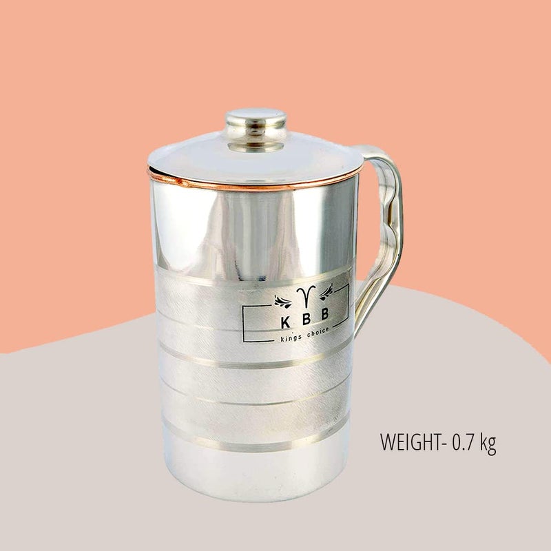 KBB Silver Touch Design Classic Copper Steel Jug 2000 ml - Image 3