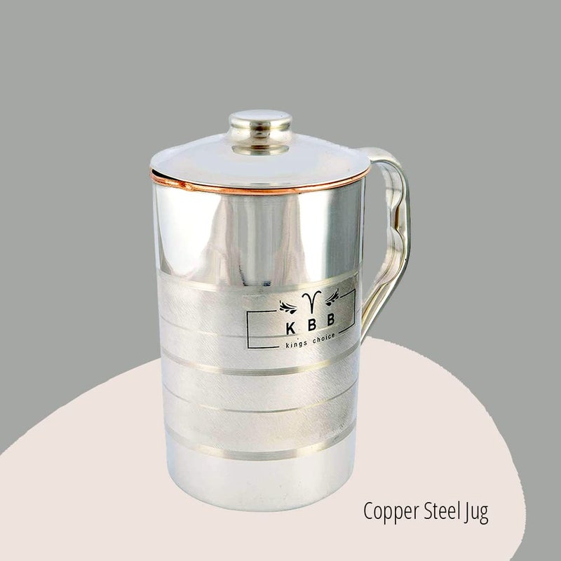 KBB Silver Touch Design Classic Copper Steel Jug 2000 ml - Image 4