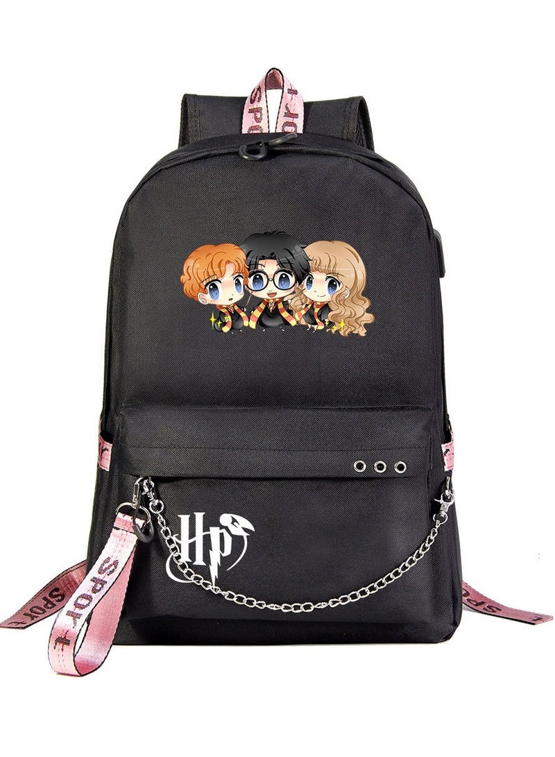 Harry Potter Cartoon Printed Youth Large Capacity Men's and Women's Shoulders