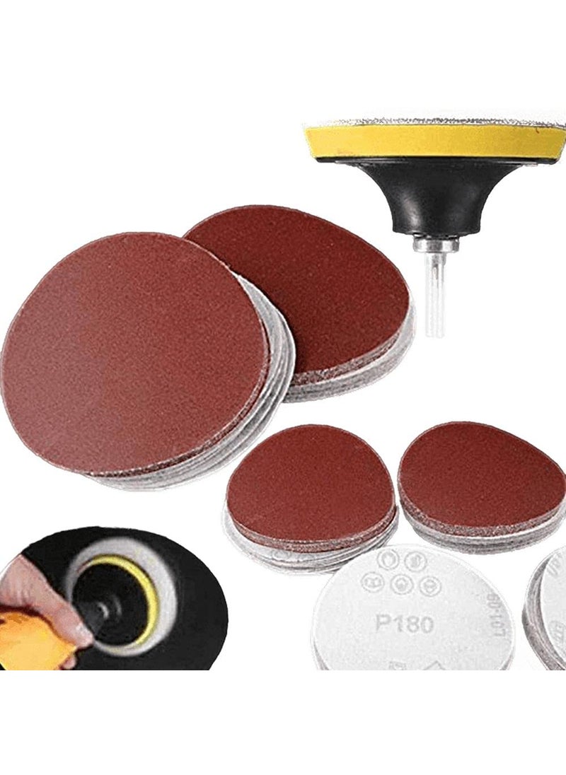 DIY Crafts Diy Crafts CT-DIY-HI-27996 Sander Sandpaper # Grit Round Self Adhesive, Backer Pad, M 10 Drill Adopter 3 Inch Combo Set, Pack of 5, 60/120/240/800/1000 Mix  - Image 1