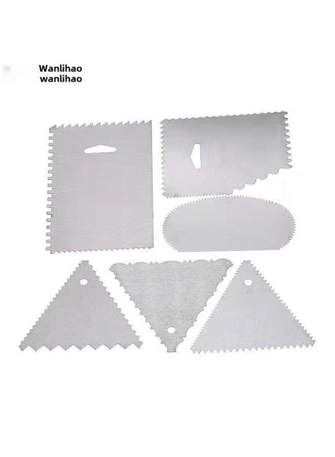 High Quality Stainless Steel Cake Scraper Triangular Tooth Oval Rectangular Cream Scraper Comb Baking Topping Tool-Specifications:Rectangular Scraper  - Image 2
