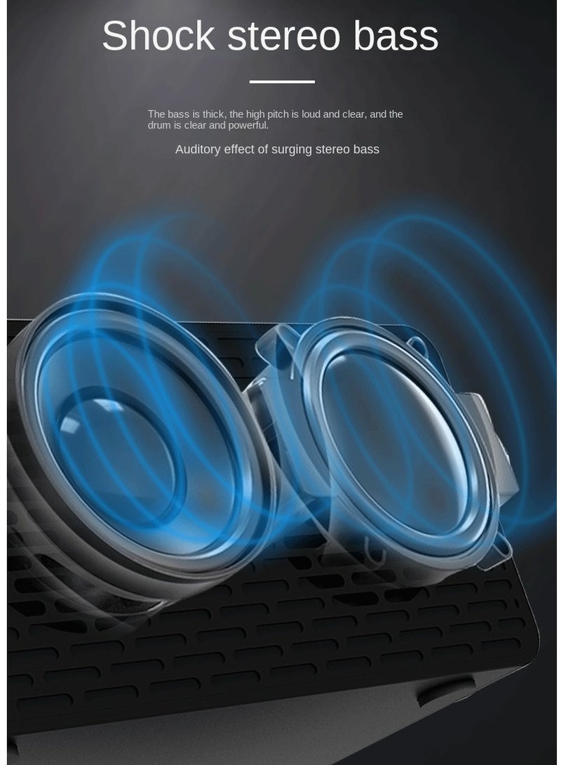 General 3 In 1 LED Alarm Clock Bluetooth Sound System Wireless Charger Black  - Image 5