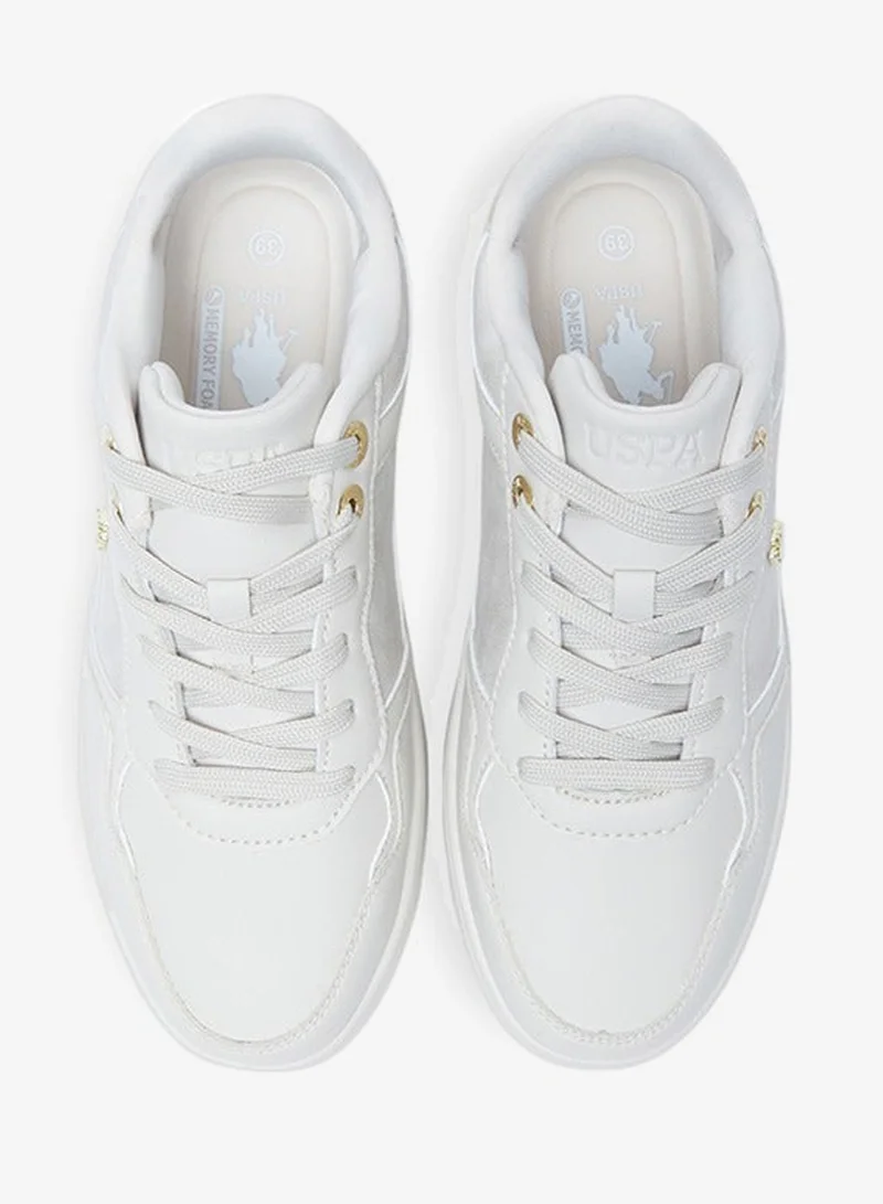 U.S. Polo Assn. Off White Feather-Light Women's Sneakers with Cloud-Like Comfort Shoes - Powered by Memory Foam for Women | Best Price UAE