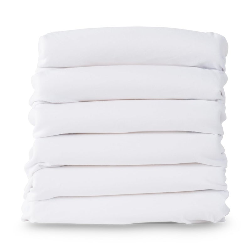 Foundations SafeFit Zipper Sheets for PortableCompact Cribs 6Pack 100 Cotton Knit Fitted Sheets for Boys  Girls Full Mattress Enclosure with Durable Zipper 34 Crib Mattress White - Image 1