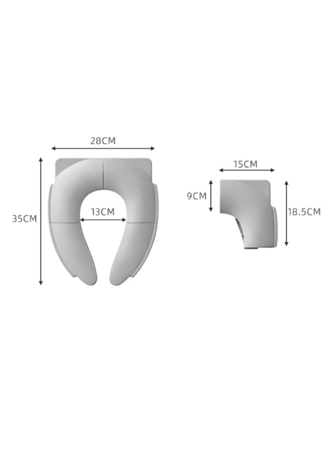 الدليبن مرحاض للأطفال، مقعد مرحاض قابل للطي، مرحاض محمول للسفر للأطفال، مقعد تدريب على استخدام المرحاض للأطفال، تدريب عالمي على استخدام المرحاض، مانع للانزلاق، تصميم تعليق، مناسب للأطفال الذكور والإناث، مناسب للأطفال أثناء التنقل (رمادي) - Image 2